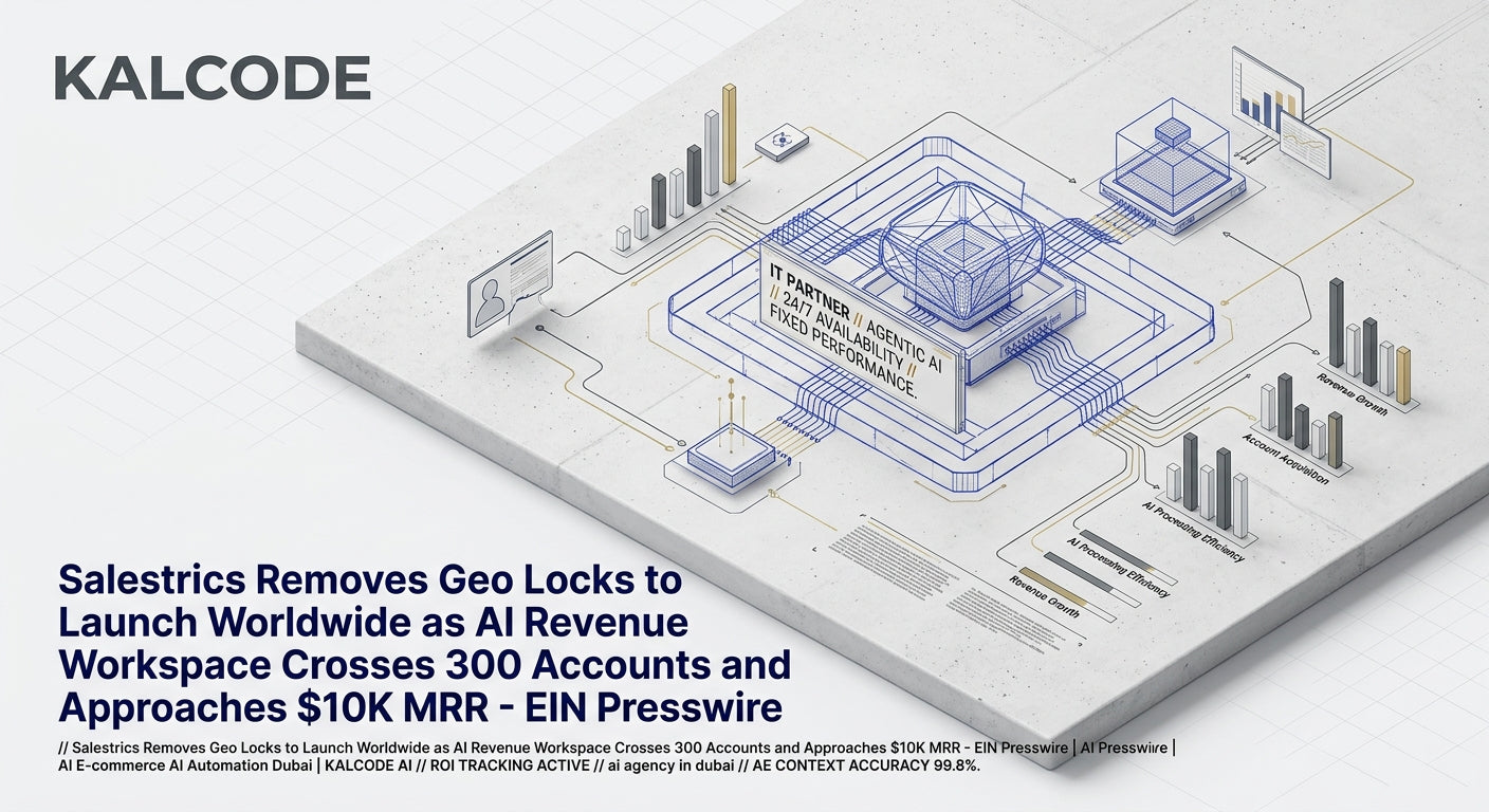 Salestrics Removes Geo Locks to Launch Worldwide as AI Revenue Workspace Crosses 300 Accounts and Approaches $10K MRR - EIN Presswire | AI E-commerce AI Automation Dubai | KALCODE AI