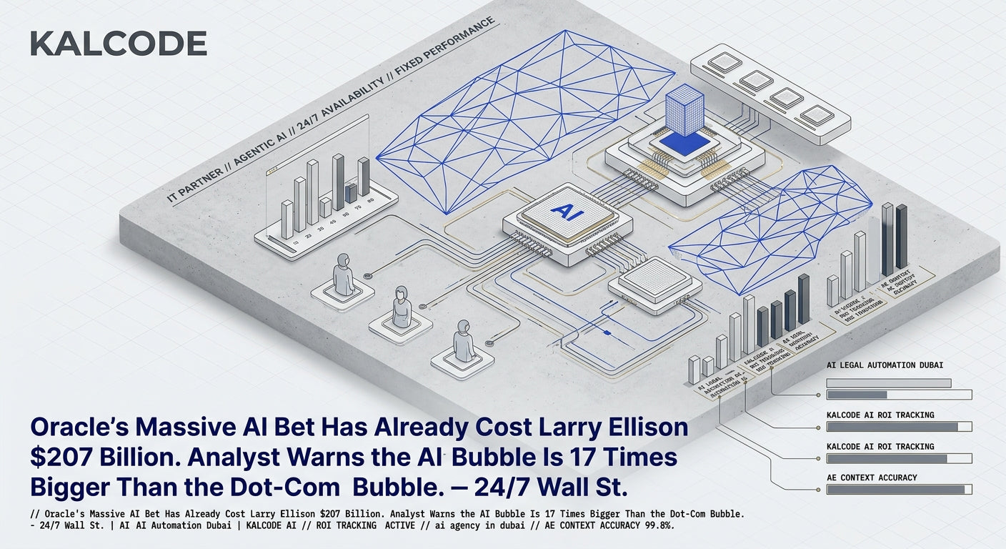 Oracle's Massive AI Bet Has Already Cost Larry Ellison $207 Billion. Analyst Warns the AI Bubble Is 17 Times Bigger Than the Dot-Com Bubble. - 24/7 Wall St. | AI Legal AI Automation Dubai | KALCODE AI